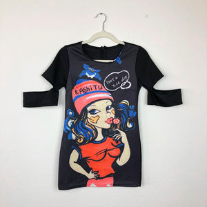 🛒 5/$25 Kashitu Black Sleeve Cutout Dress